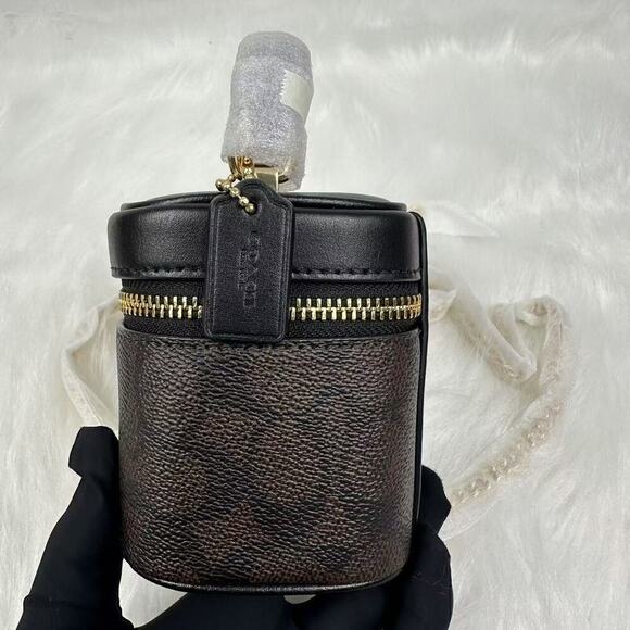 Coach Ava Crossbody Bag In Signature Canvas In Gold/Walnut/Black CY732 NWT - Picture 3 of 10